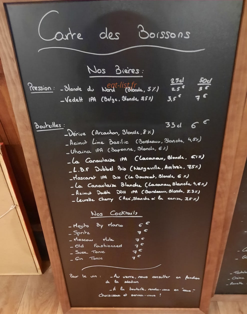 Le Petit Comptoir — carte page 2