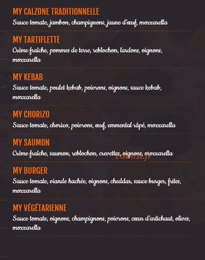 My Pizza — carte page 2