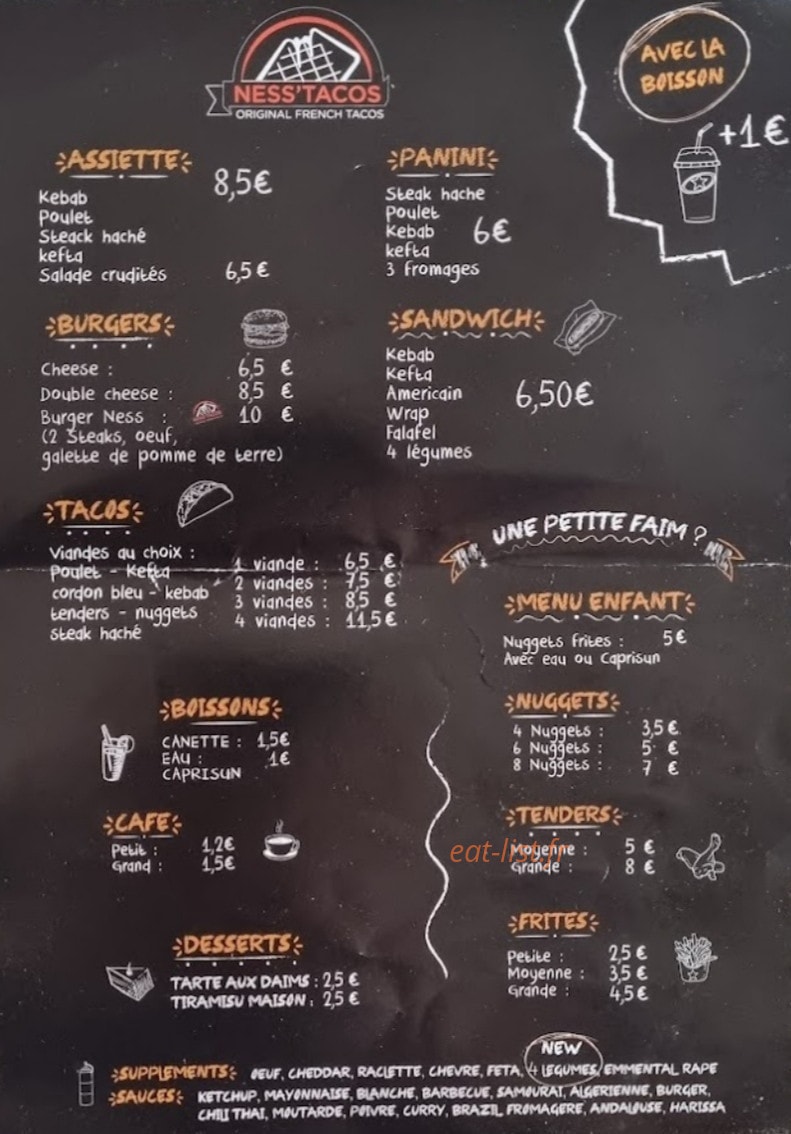 Ness tacos — carte page 1