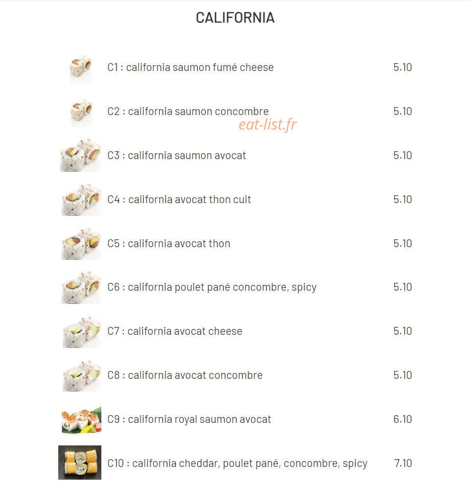 Chiaki Sushi — carte page 9