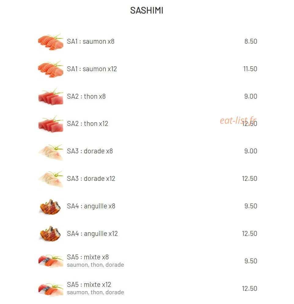 Chiaki Sushi — carte page 6