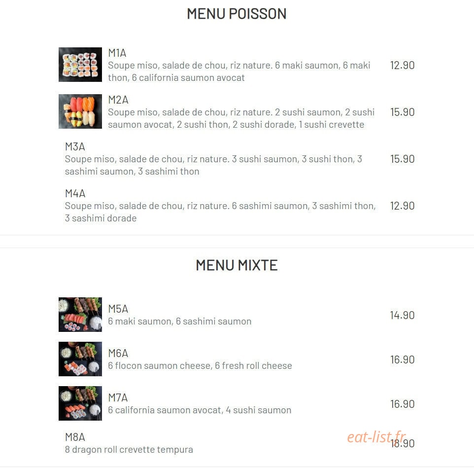 Chiaki Sushi — carte page 2