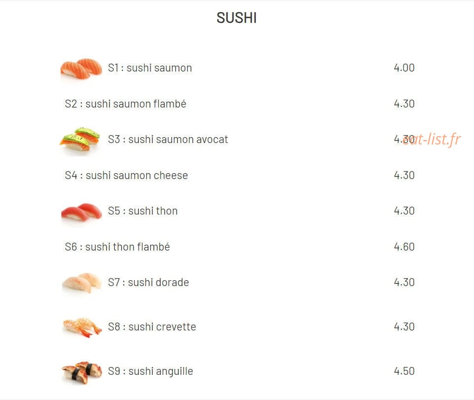 Chiaki Sushi — carte page 5