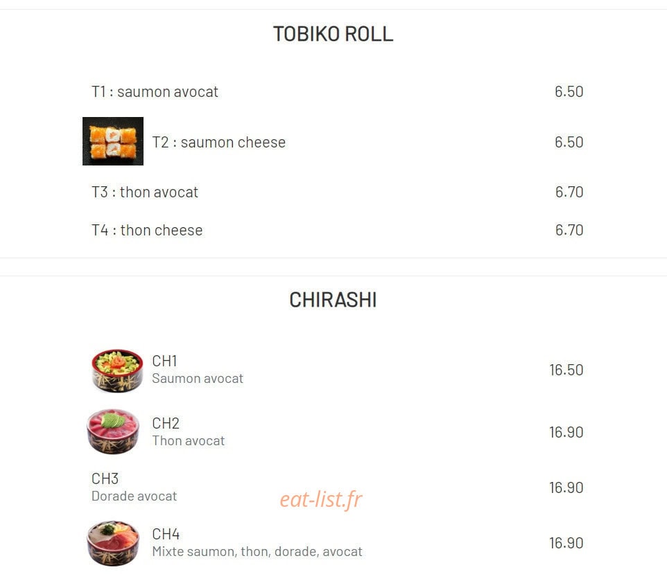 Chiaki Sushi — carte page 12