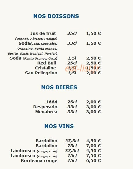 Illico Presto Pizza — carte page 6