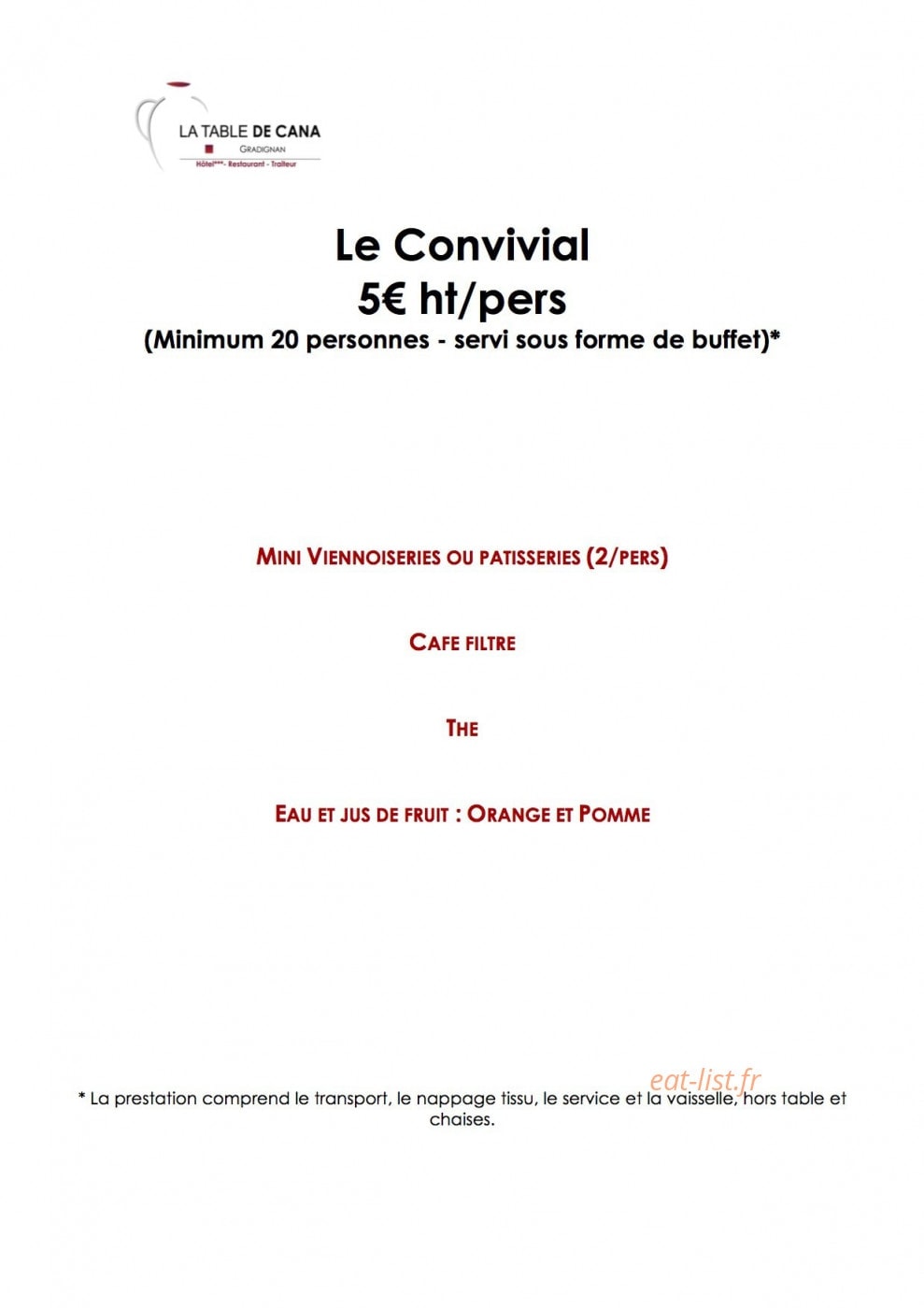 La Table de Cana — carte page 13