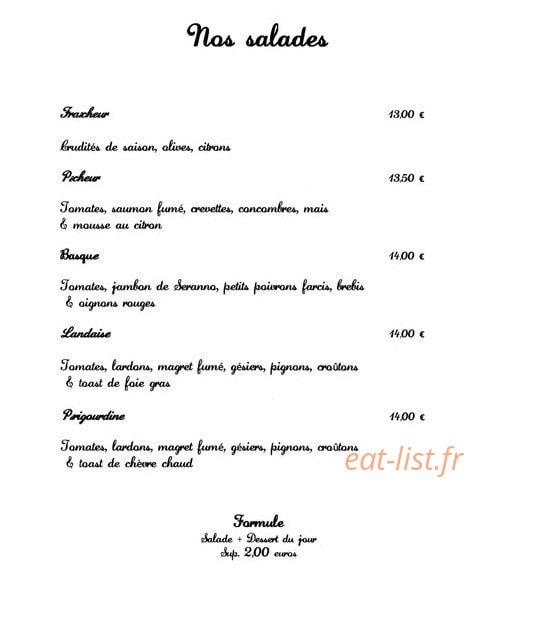 La Villa Bersol — carte page 3