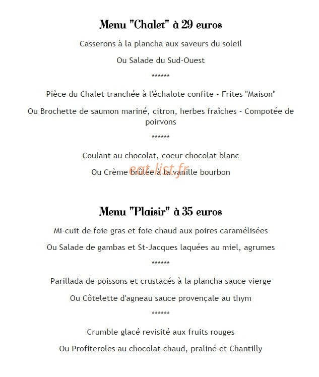 Le chalet lyrique — carte page 2