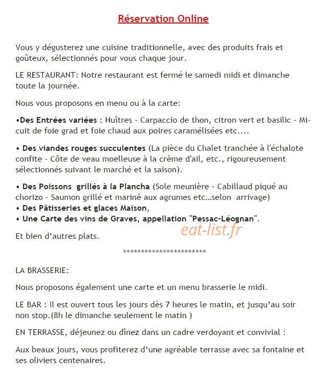 Le chalet lyrique — carte page 1