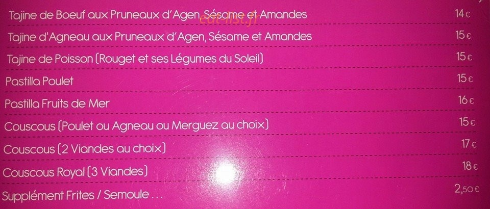 Le Sherazade — carte page 3