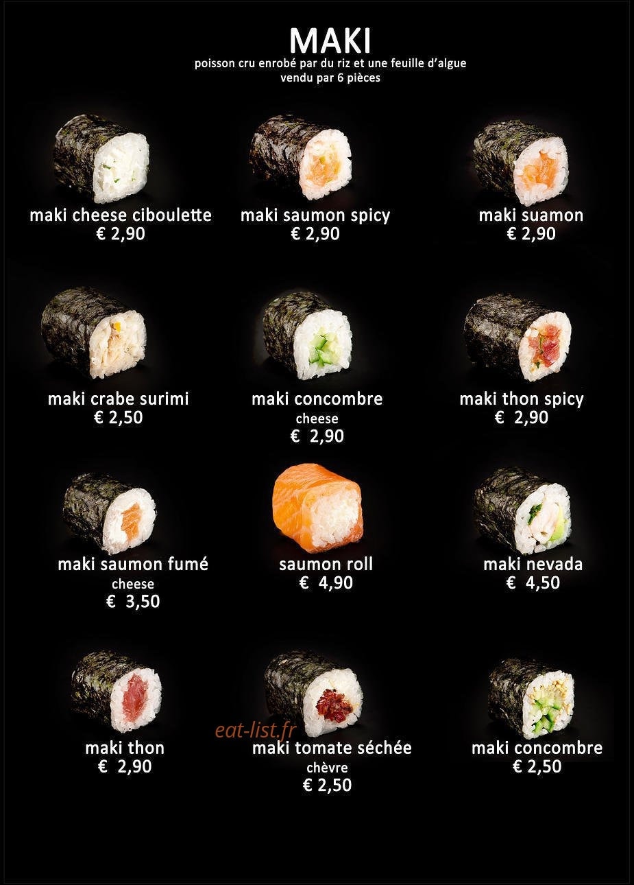 Sushi fou — carte page 2