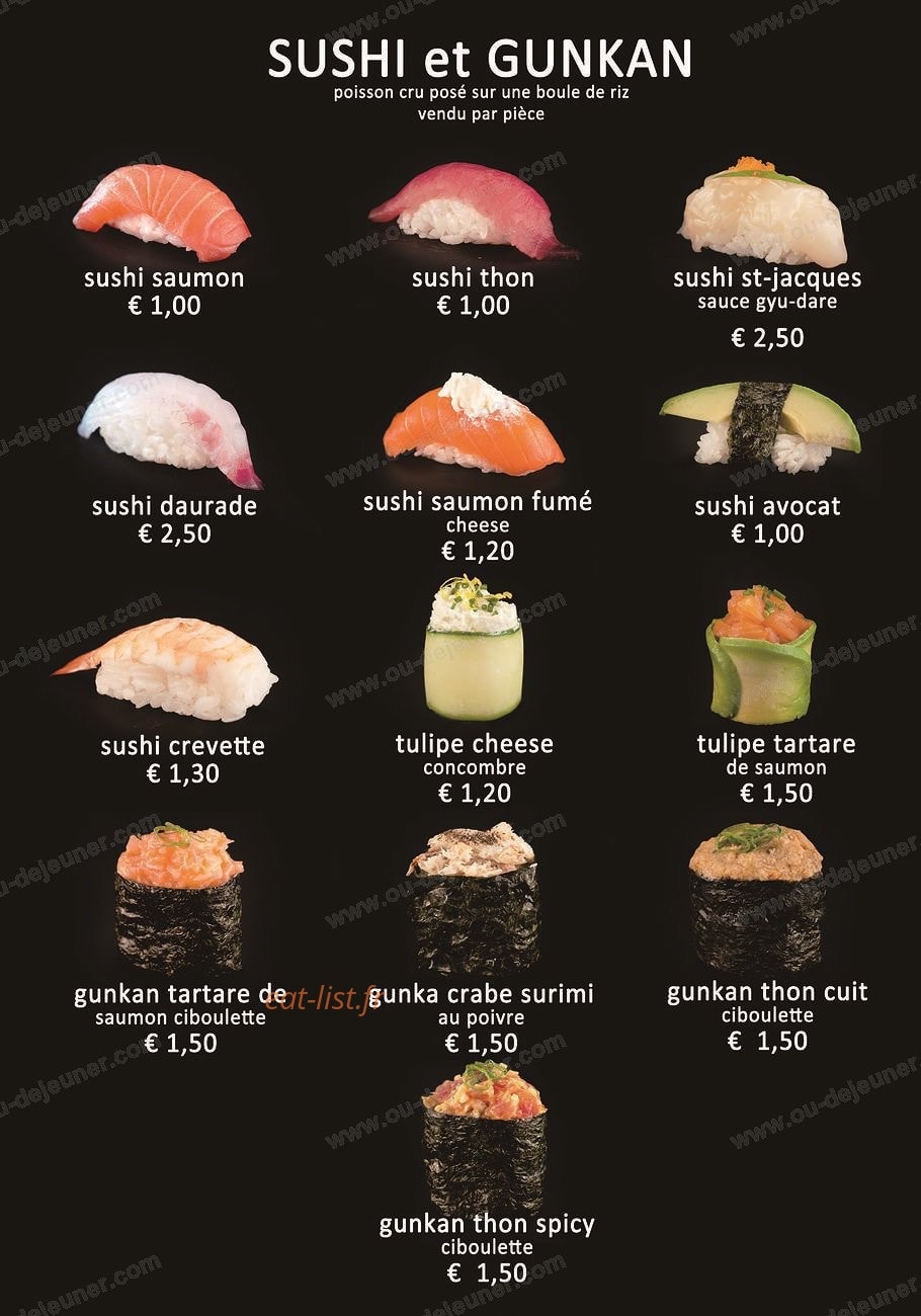 Sushi fou — carte page 1