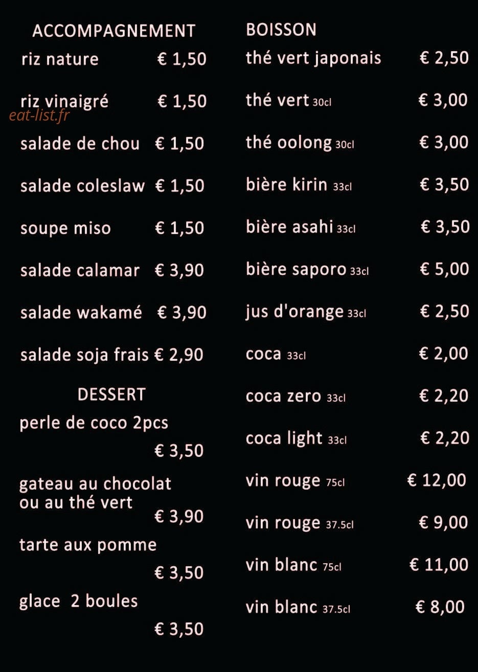 Sushi fou — carte page 10
