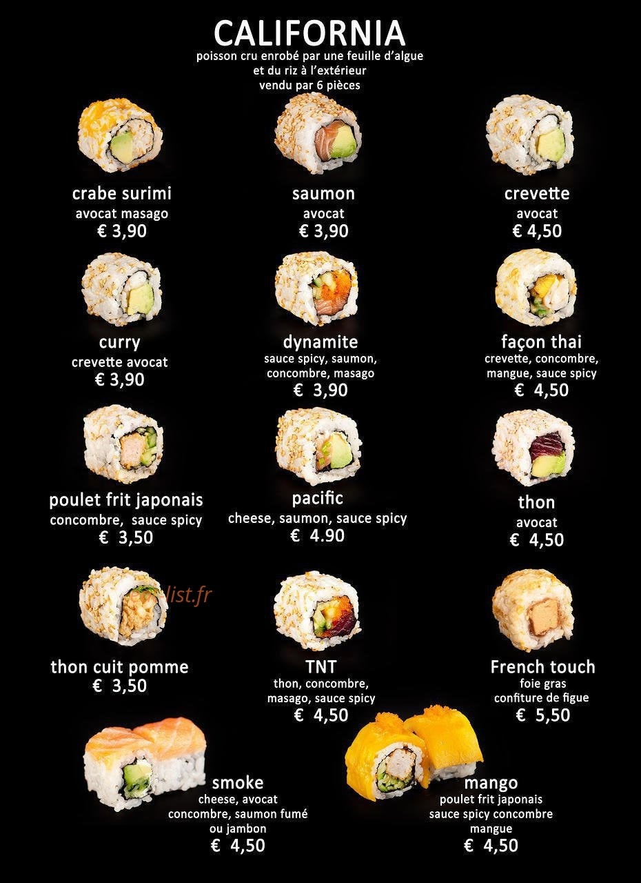 Sushi fou — carte page 3