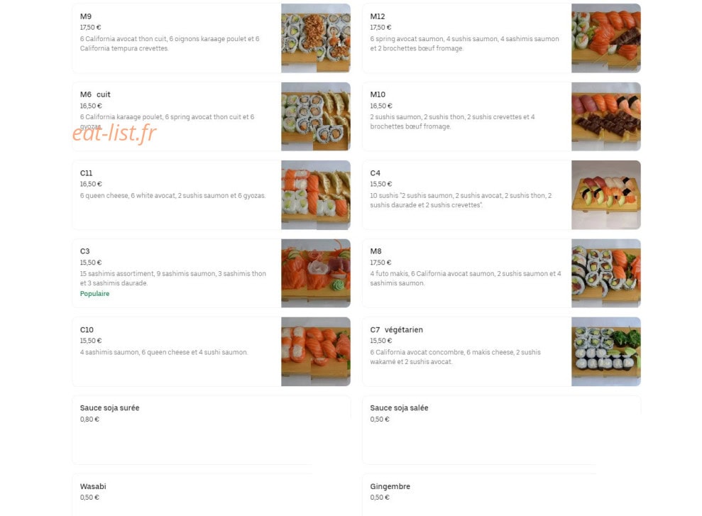 Sushi Toki — carte page 4