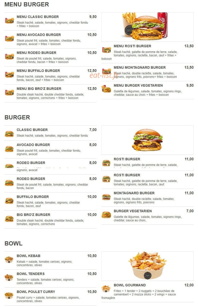 Délices Bro’z — carte page 1