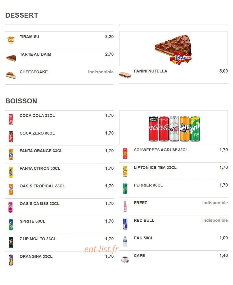 Délices Bro’z — carte page 3