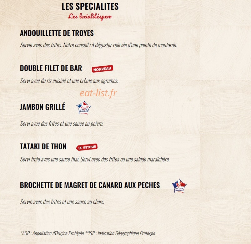 La Boucherie — carte page 6