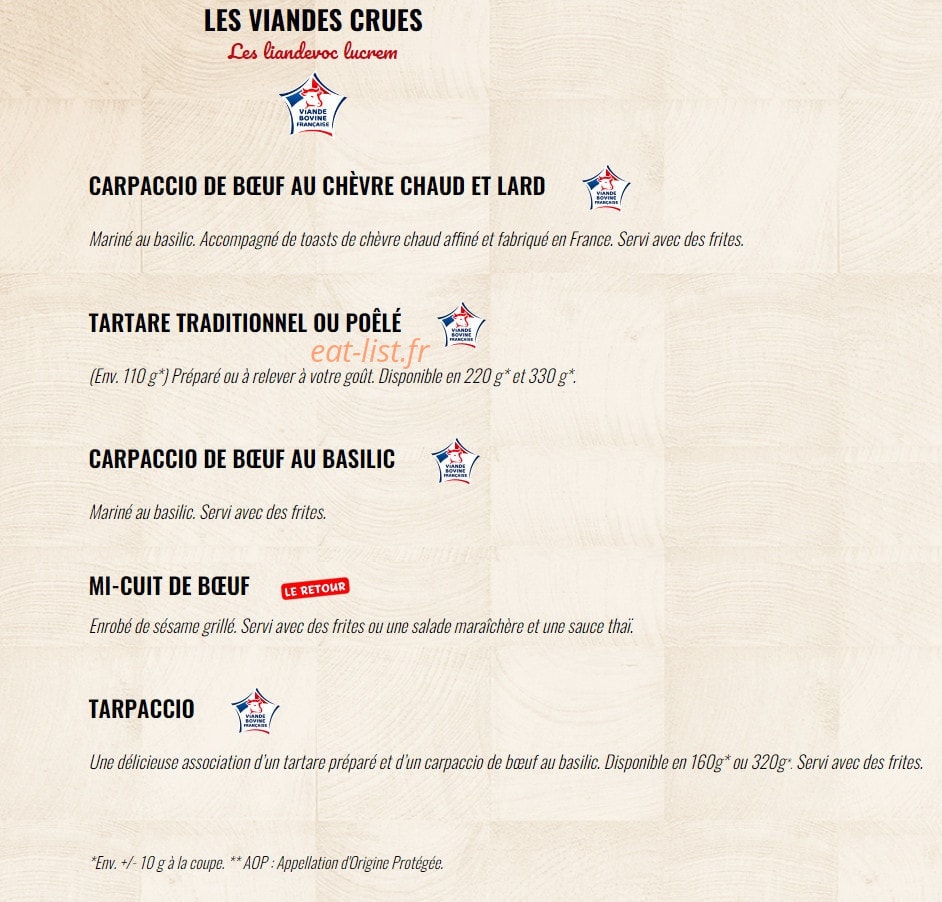 La Boucherie — carte page 4