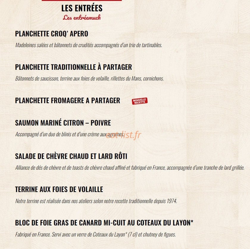 La Boucherie — carte page 1
