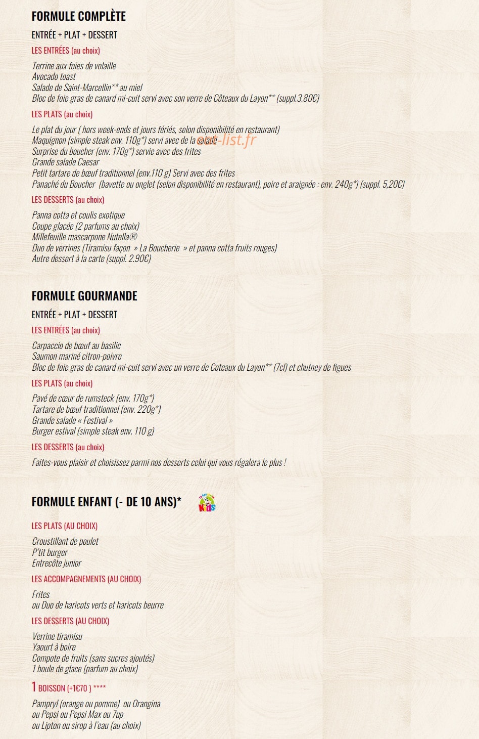 La Boucherie — carte page 10
