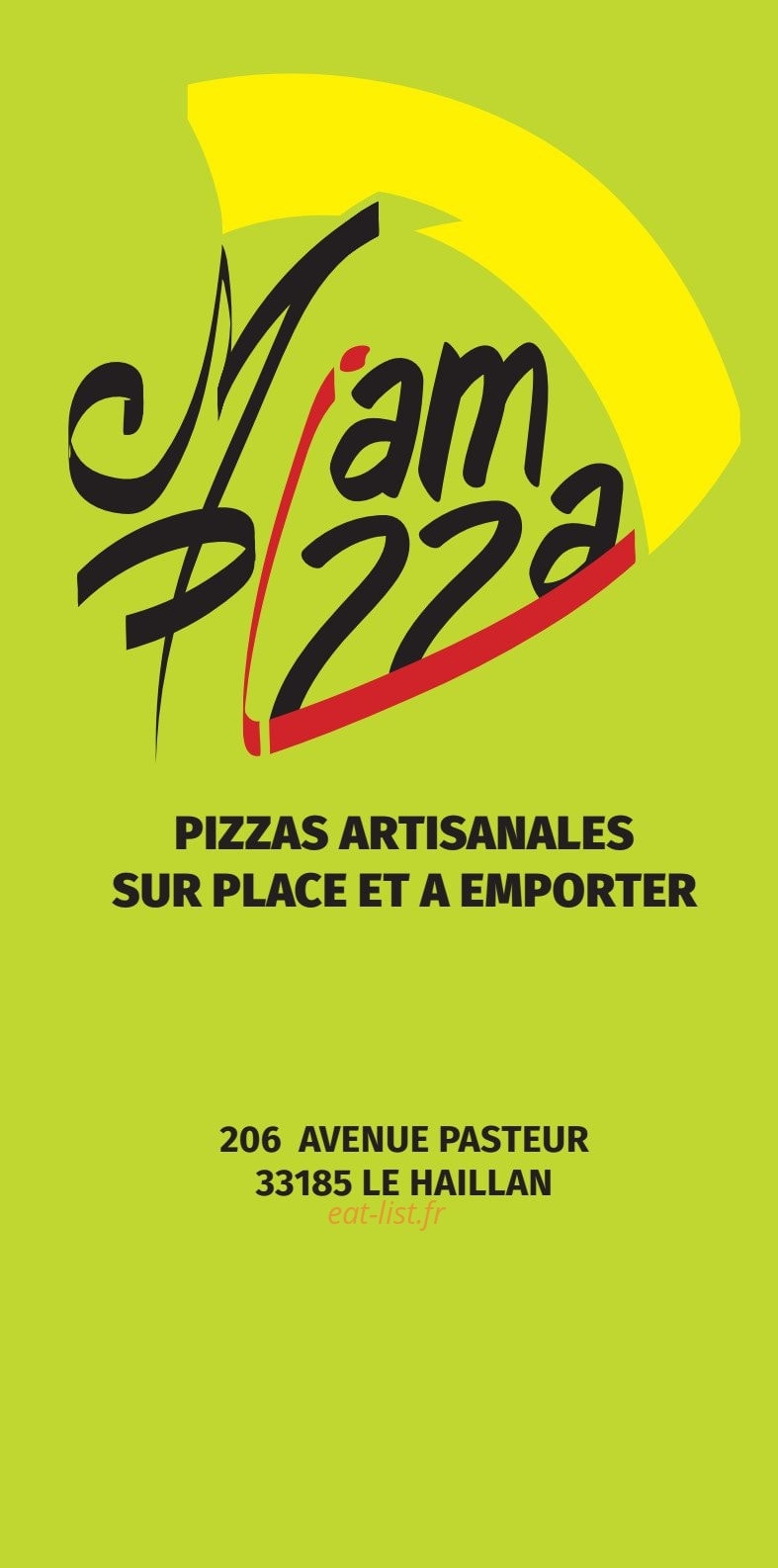 Miam Pizza — carte page 1