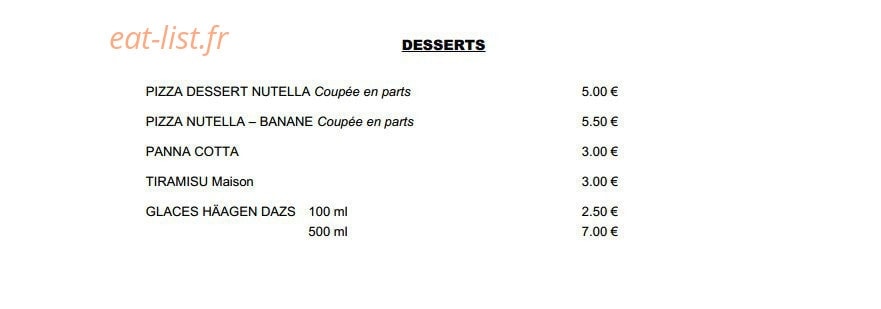 Pizza Délice — carte page 4