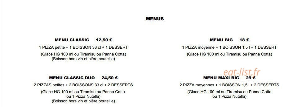 Pizza Délice — carte page 3