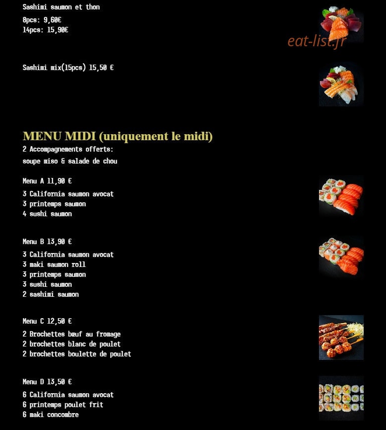 Sushi Étoile — carte page 3