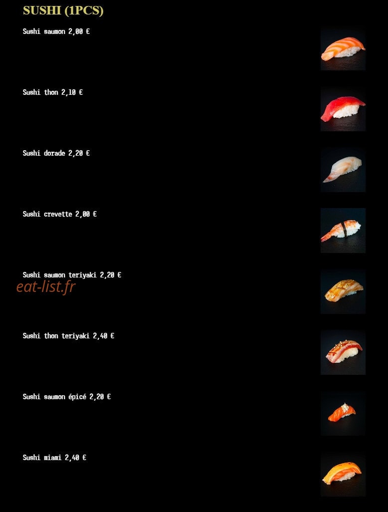 Sushi Étoile — carte page 8