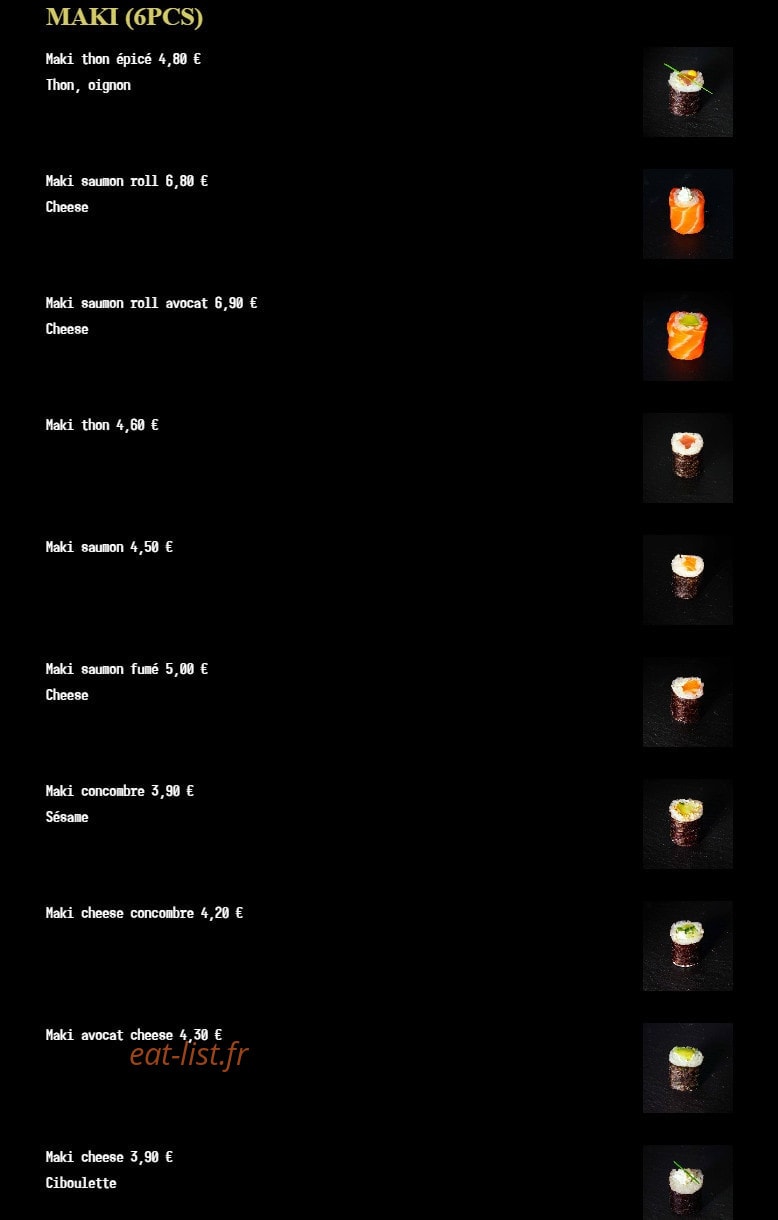 Sushi Étoile — carte page 9