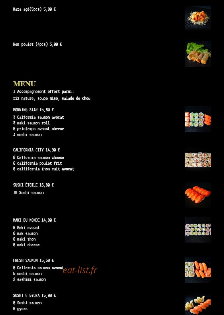 Sushi Étoile — carte page 5