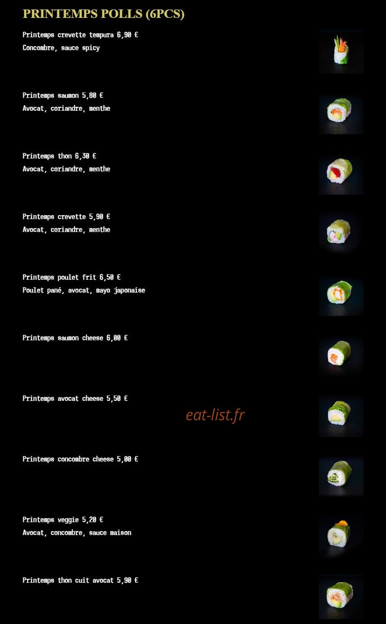 Sushi Étoile — carte page 11