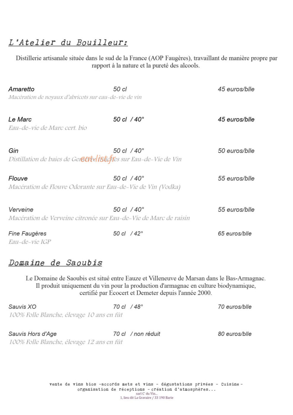 C' du Vin... — carte page 7
