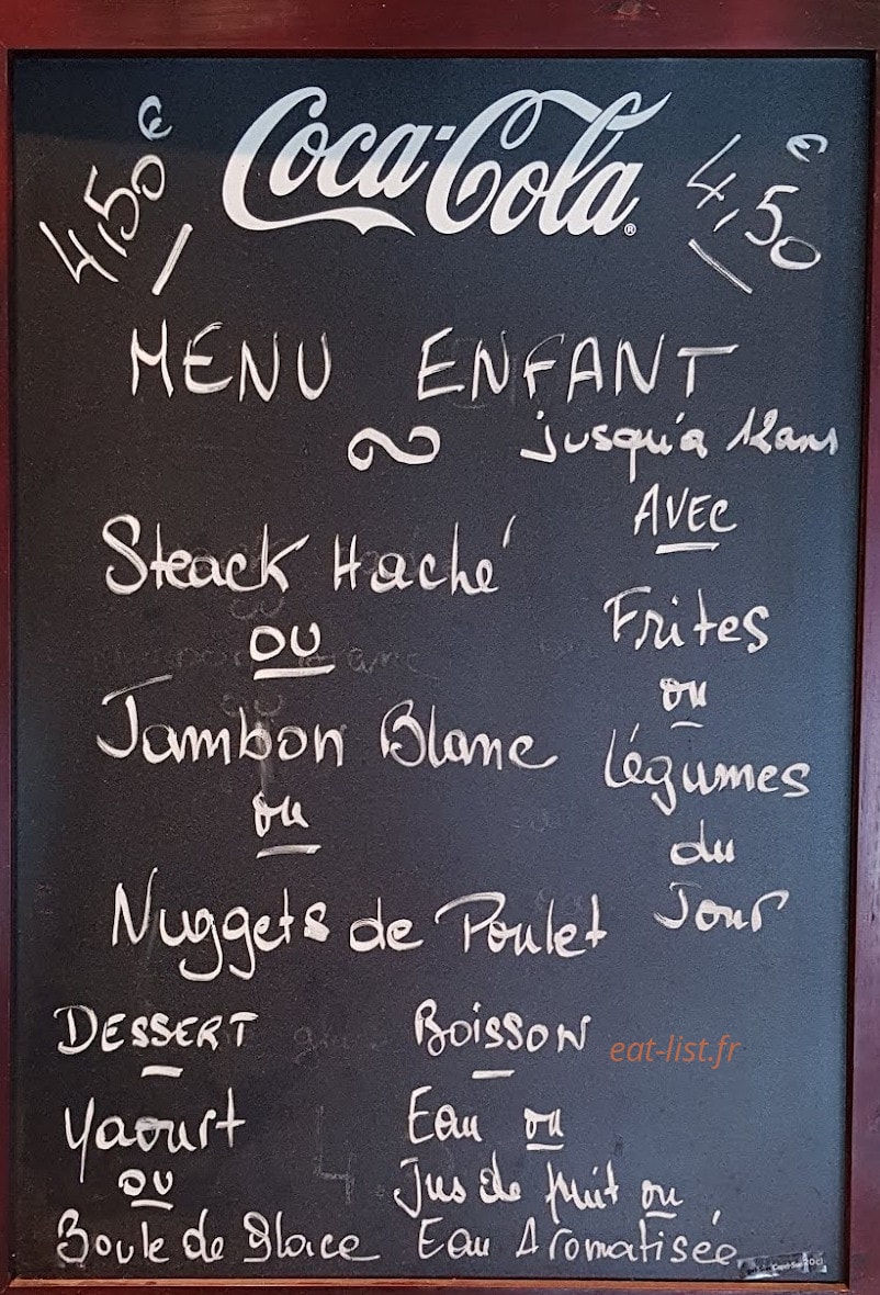 Caféteria les Oliviers — carte page 1