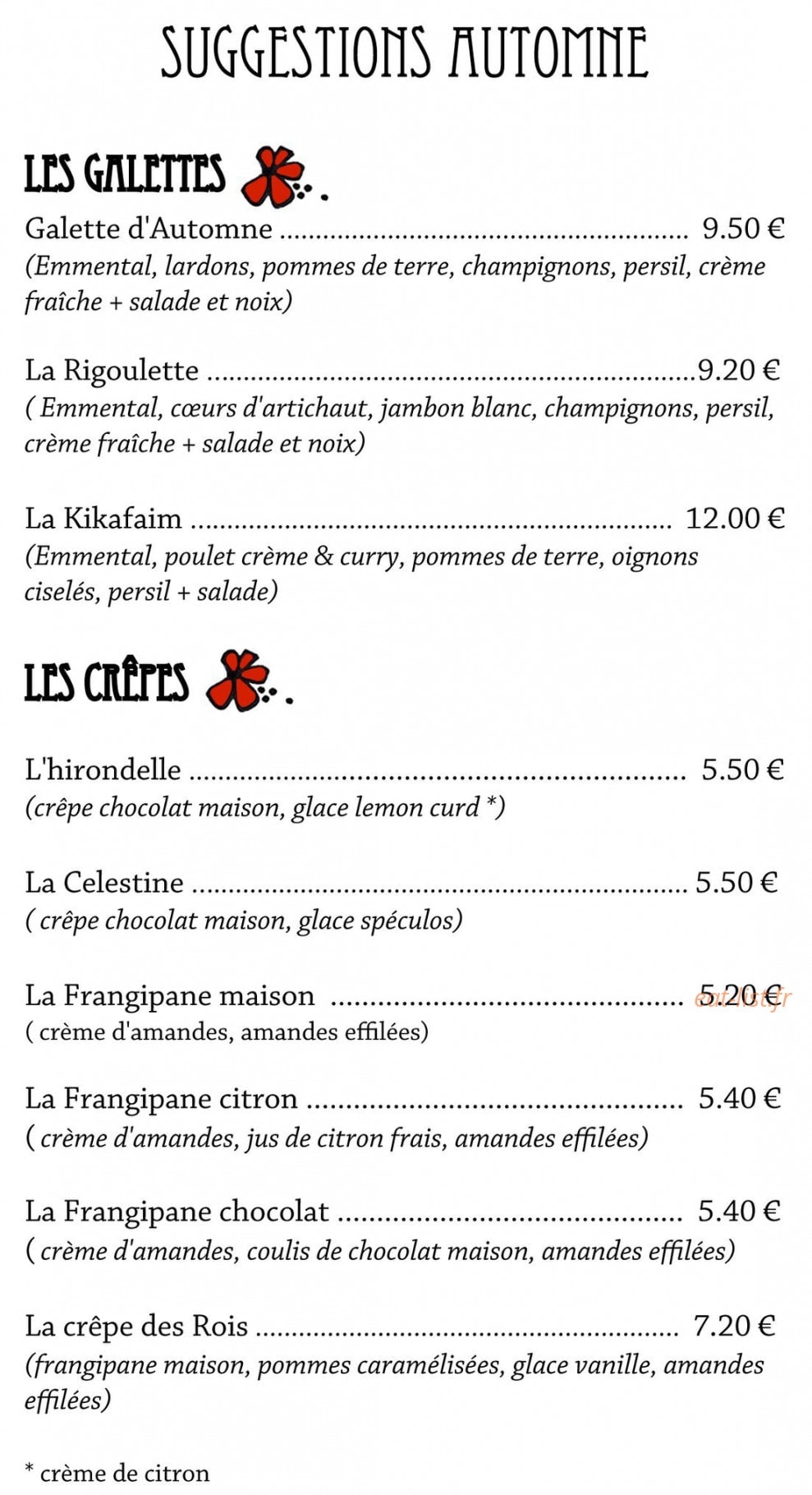 L'Echoppe — carte page 1