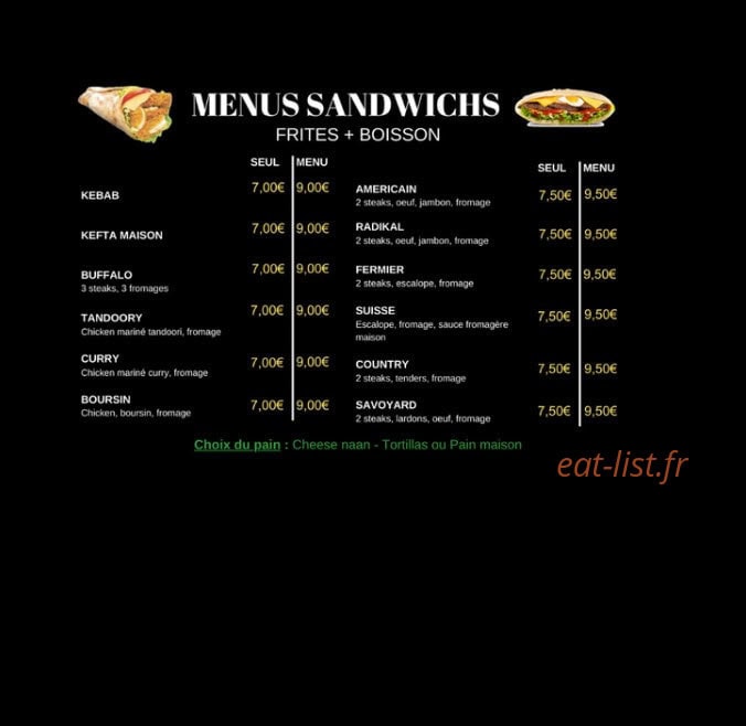 Ray's Food — carte page 2
