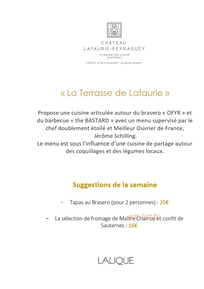 La Terrasse de Lafaurie — carte page 1