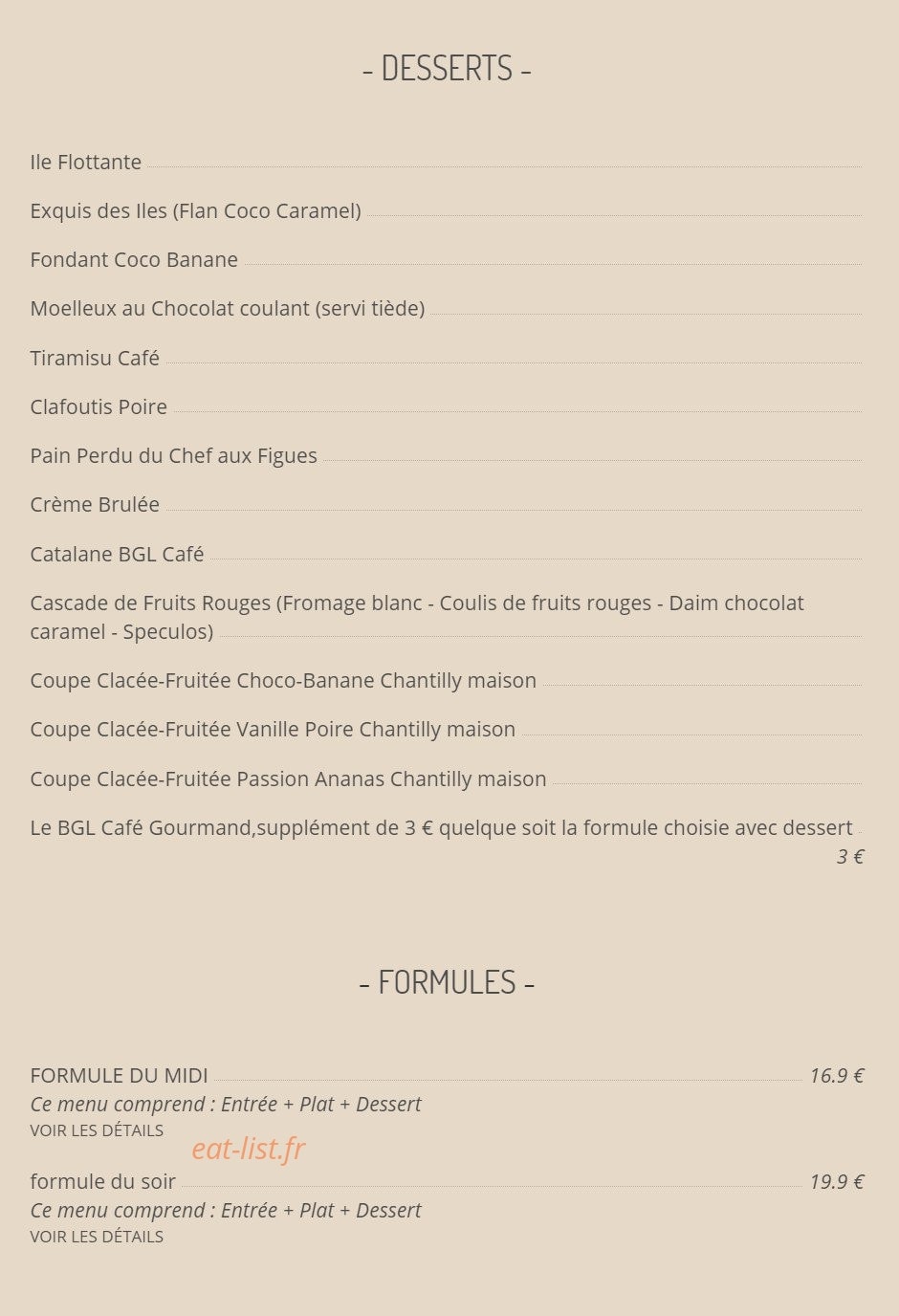 Brasserie de la Gare — carte page 2