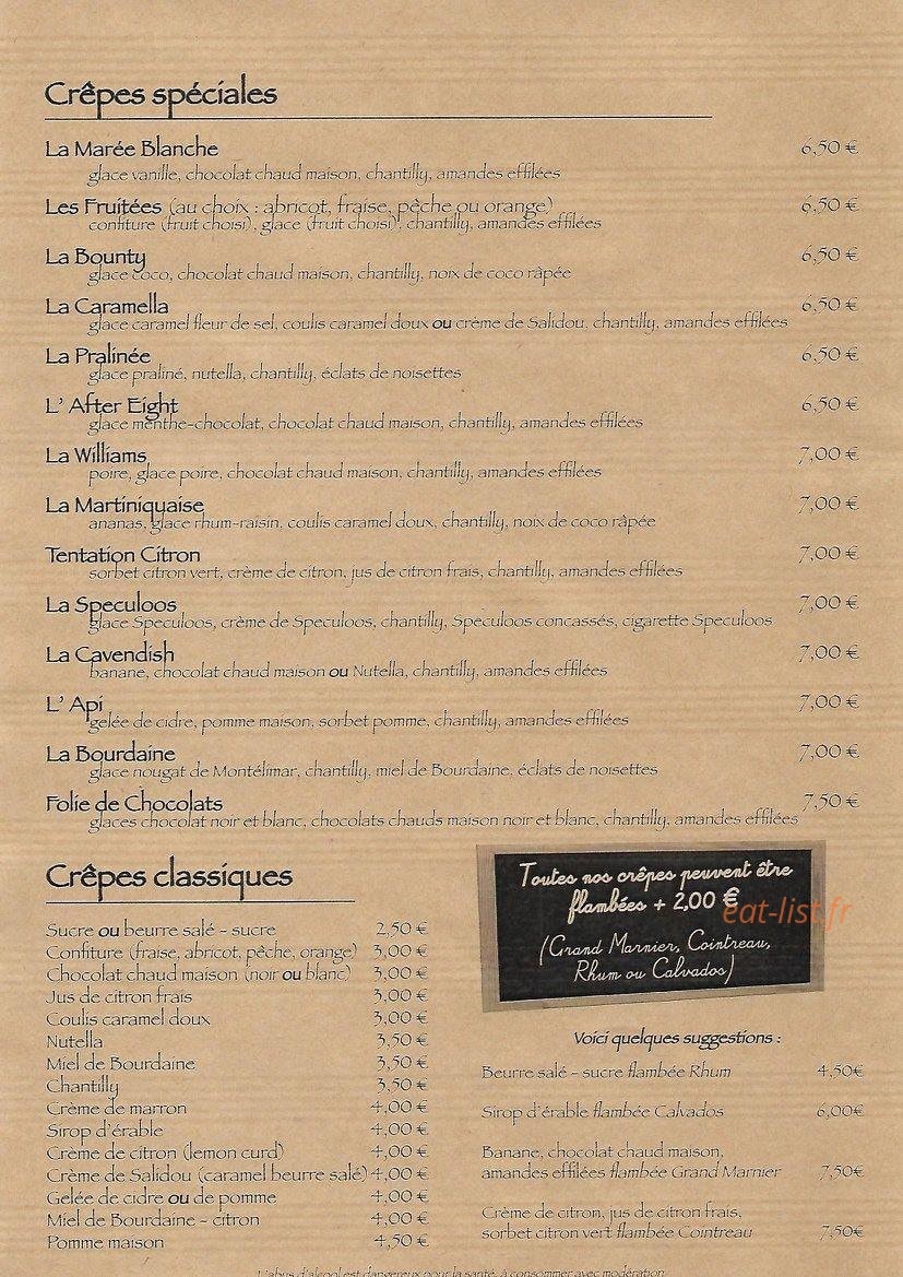 Crêperie Le Menhir — carte page 3