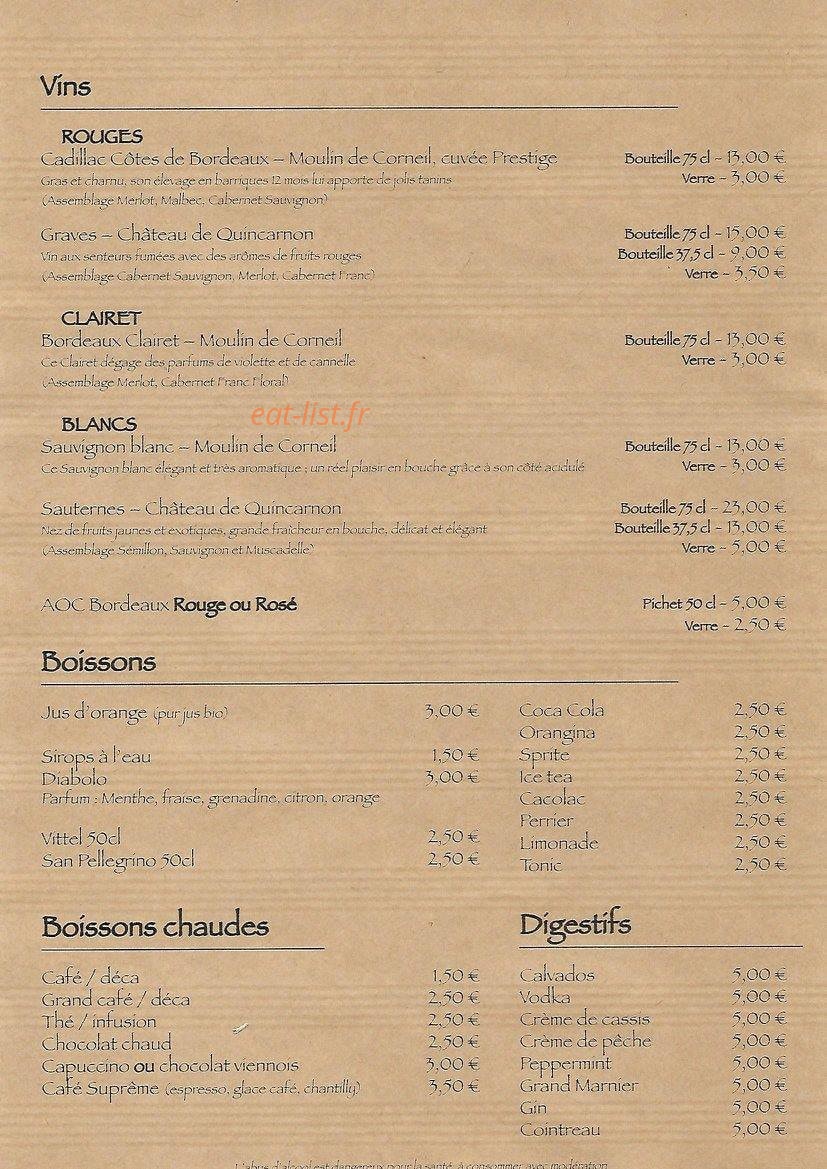 Crêperie Le Menhir — carte page 7