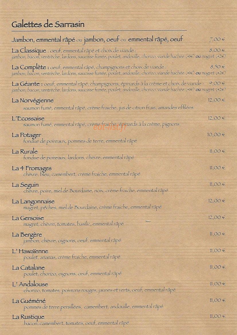 Crêperie Le Menhir — carte page 5