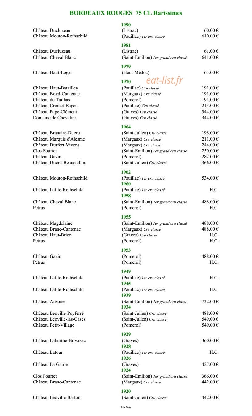 Hôtel Restaurant Claude Darroze — carte page 6