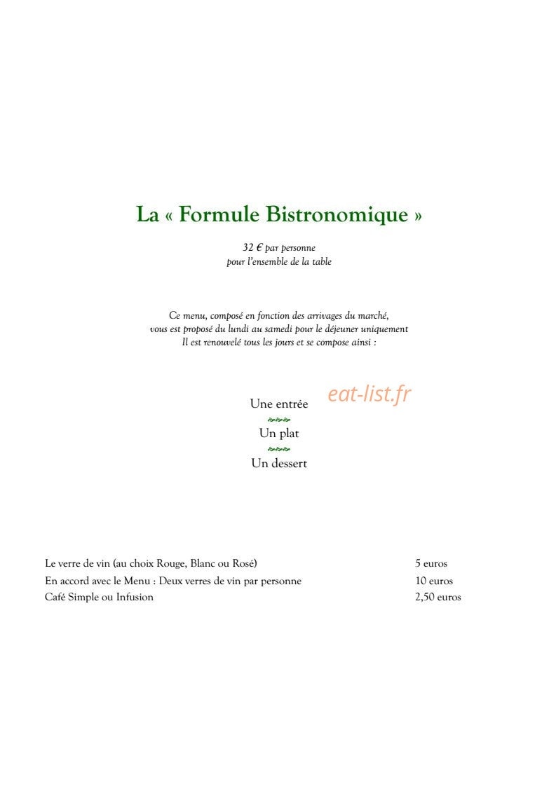 Hôtel Restaurant Claude Darroze — carte page 1