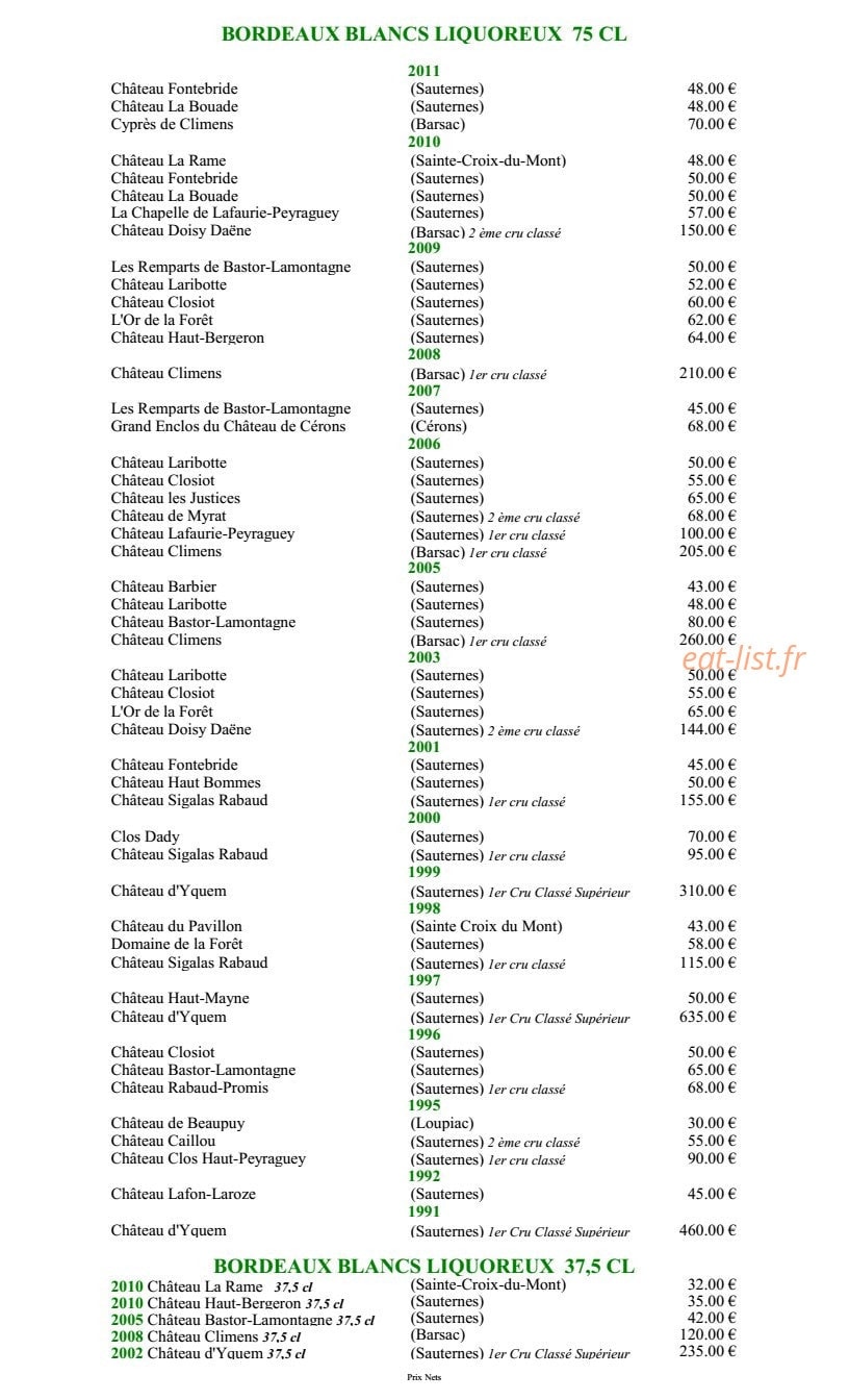 Hôtel Restaurant Claude Darroze — carte page 10