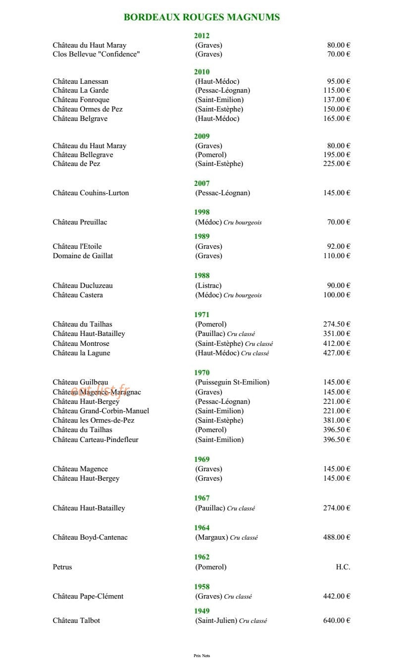 Hôtel Restaurant Claude Darroze — carte page 7