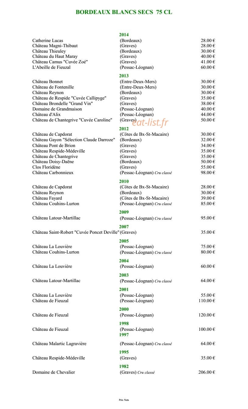 Hôtel Restaurant Claude Darroze — carte page 9