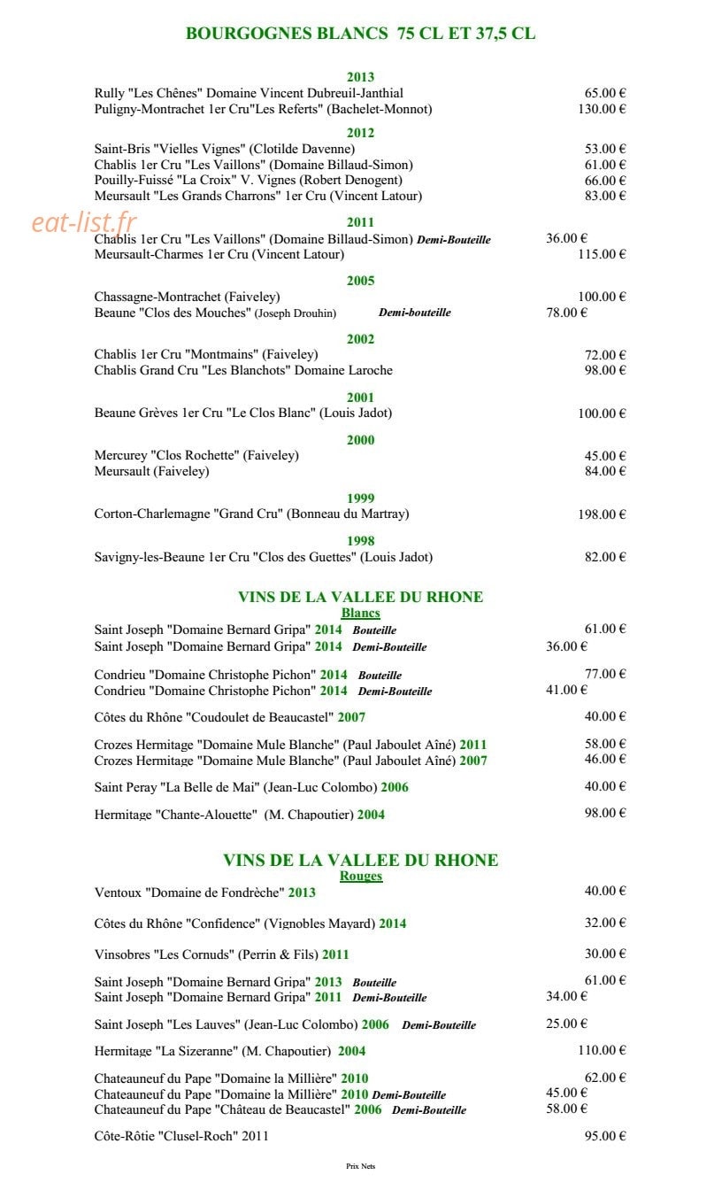 Hôtel Restaurant Claude Darroze — carte page 13