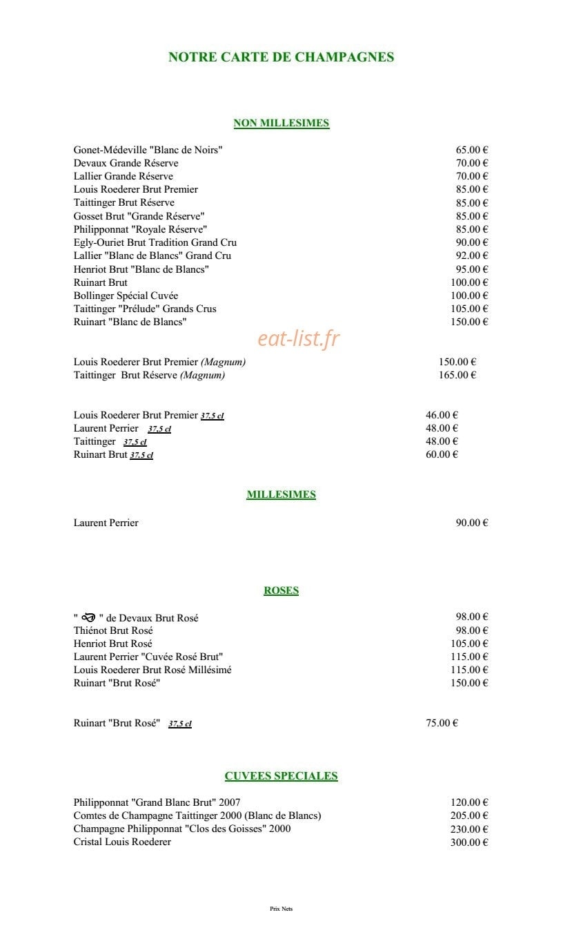 Hôtel Restaurant Claude Darroze — carte page 16