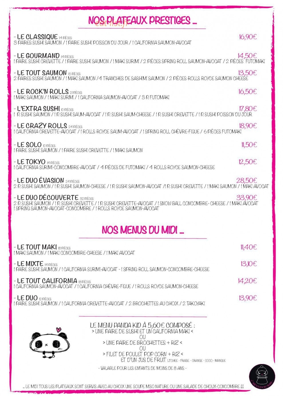 J'Adooore Les Sushis — carte page 4